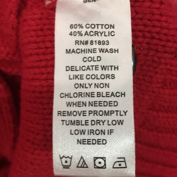 Red Cable Knit Poncho - Picture 7 of 7